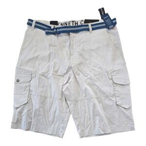 Kenneth Cole Men NWT Tech Cargo Shorts Sz 44 Belted Pockets Outdoor  Beige